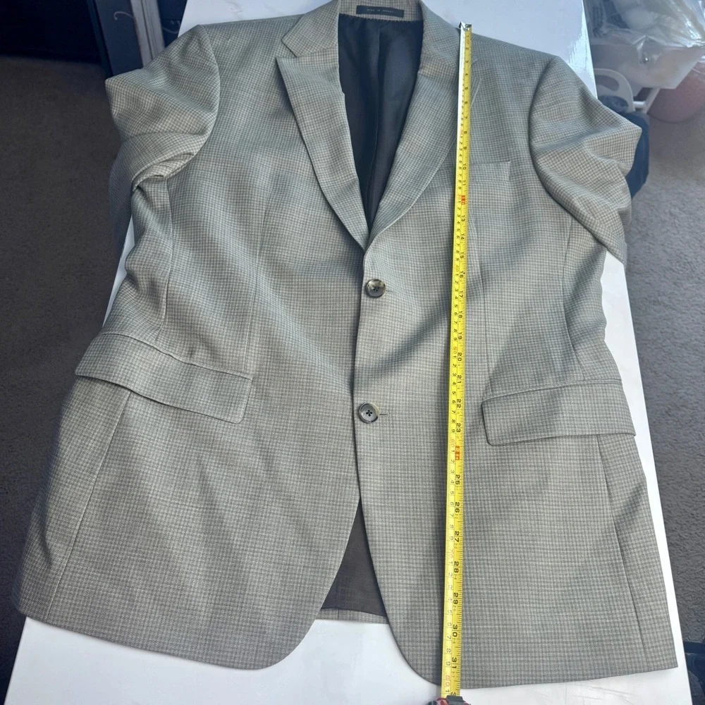 BOSS Hugo Boss Pasini1 Virgin Wool Blazer Sport Coat Brown Gray 40R
